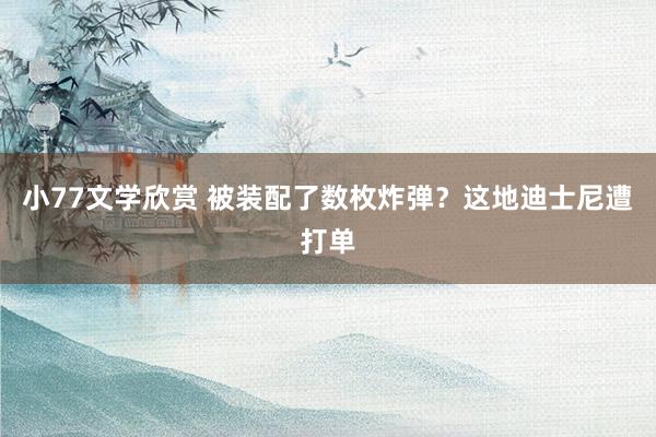 小77文学欣赏 被装配了数枚炸弹?这地迪士尼遭打单