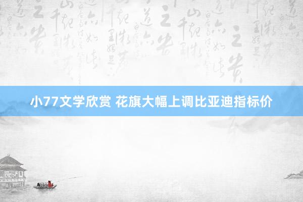 小77文学欣赏 花旗大幅上调比亚迪指标价