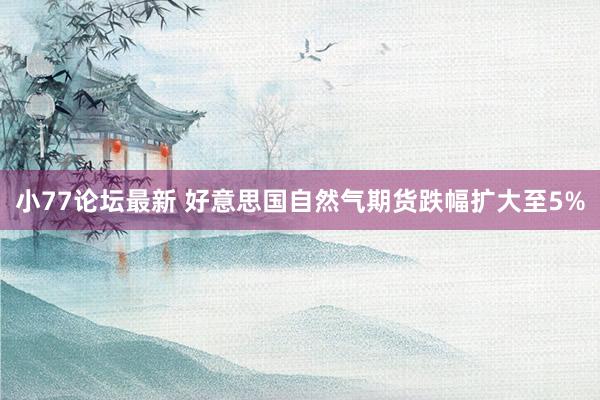 小77论坛最新 好意思国自然气期货跌幅扩大至5%